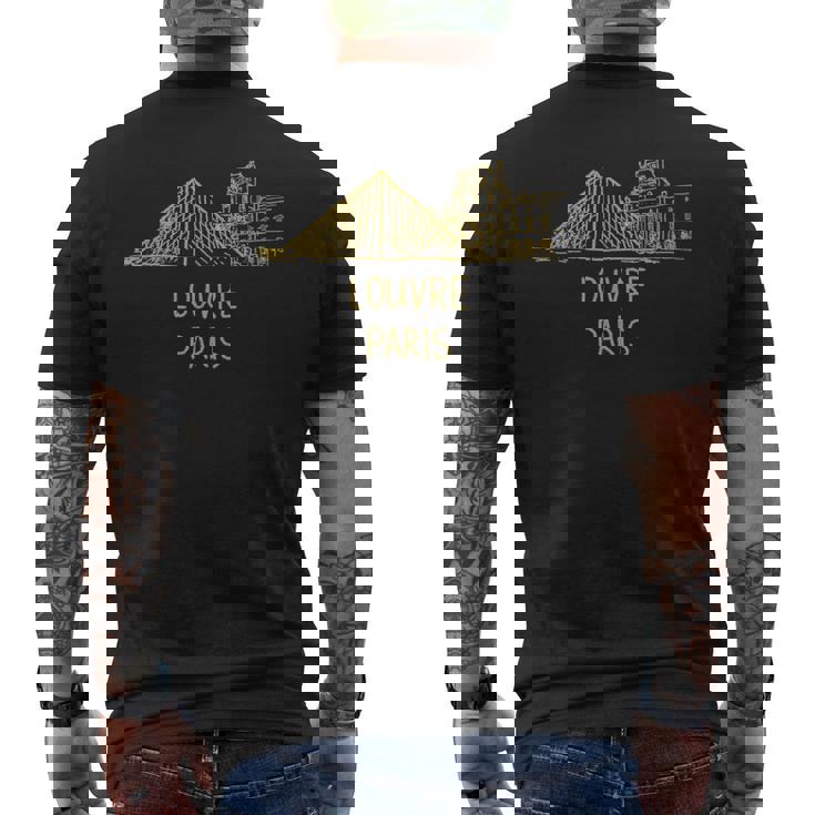 ルーヴル パリ フランス 旅行 お土産 歴史的建造物 ギフト メンズTシャツ バックプリント