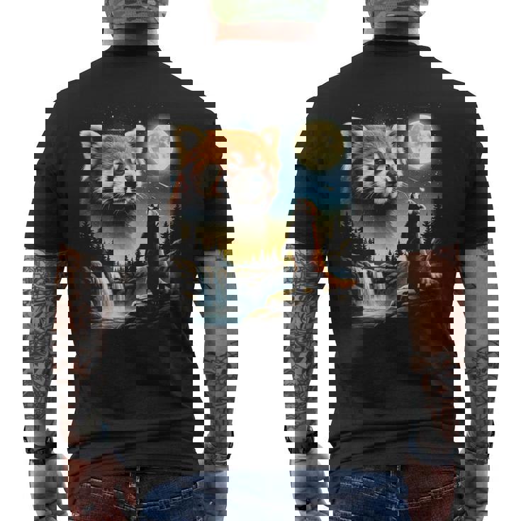 レッサーパンダ ハウリング トゥ ザ ムーン ミーム おもしろ 90年代 レッサーパンダ メンズTシャツ バックプリント