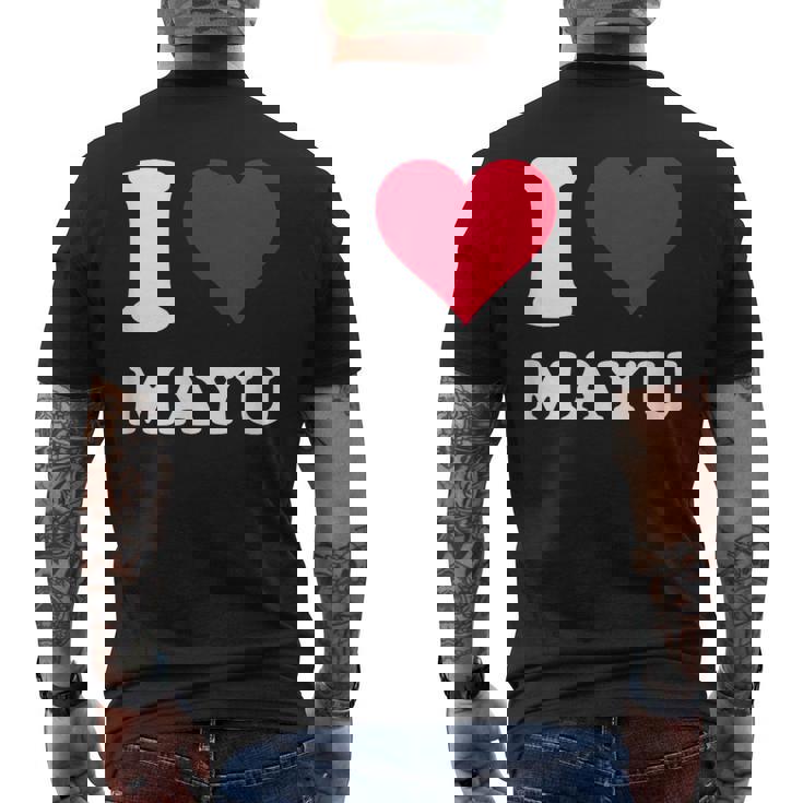 レッドハート I Love Mayu メンズTシャツ バックプリント