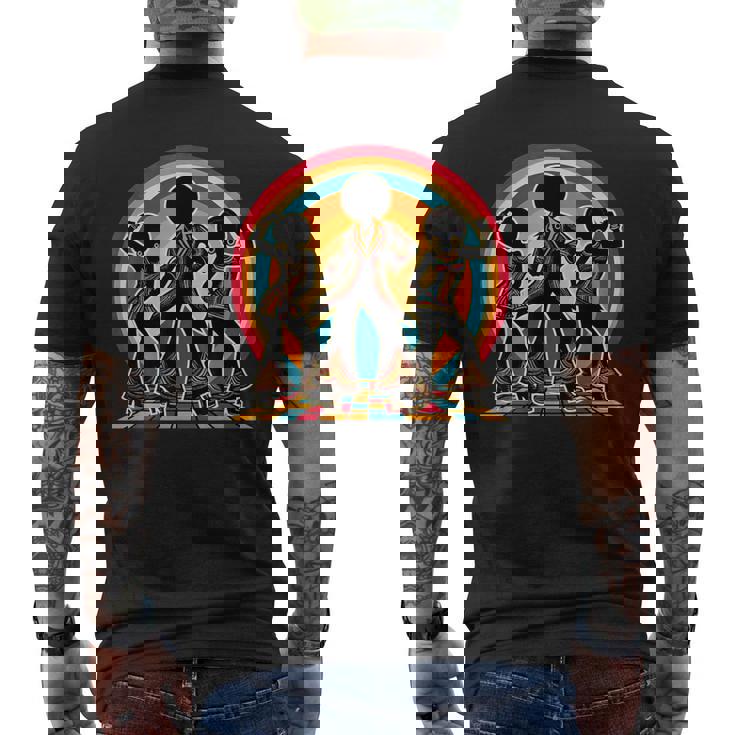 レトロ アフロ ソウル 音楽 グルーヴ ダンス ファンキー ディスコ メンズTシャツ バックプリント