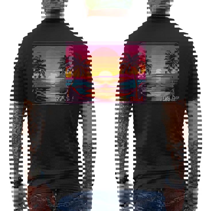 レトロ サンセット マリブビーチ メンズTシャツ バックプリント