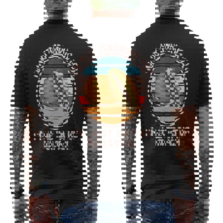 レトロどら焼き 俺は君を無視しない ただ食べているだけどら焼き メンズTシャツ バックプリント