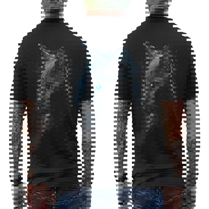 ロシアンブルーキャット メンズTシャツ バックプリント