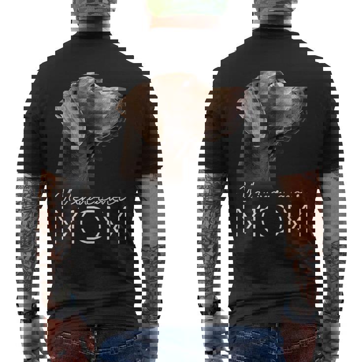 ワイマラナー 犬 ママ メンズTシャツ バックプリント