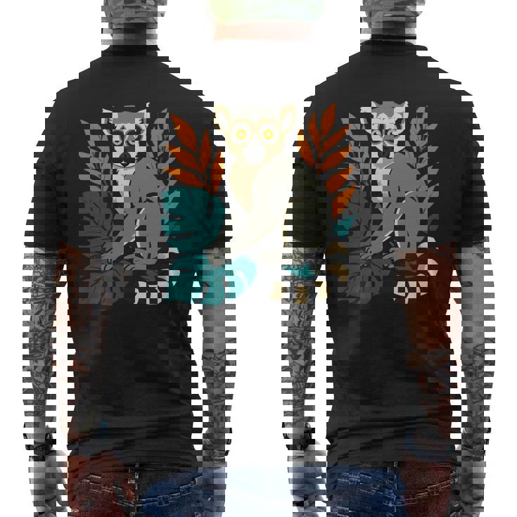 ワオキツネザル 長袖tシャツ メンズTシャツ バックプリント