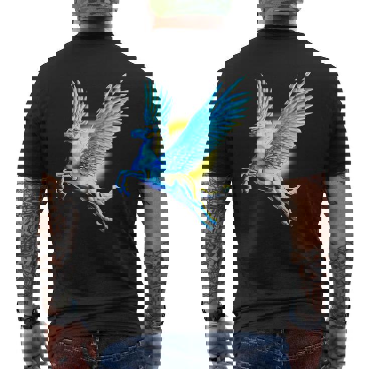 ヴィンテージ ペガサス 神話 ギリシャ空飛ぶ馬 神話 メンズTシャツ バックプリント