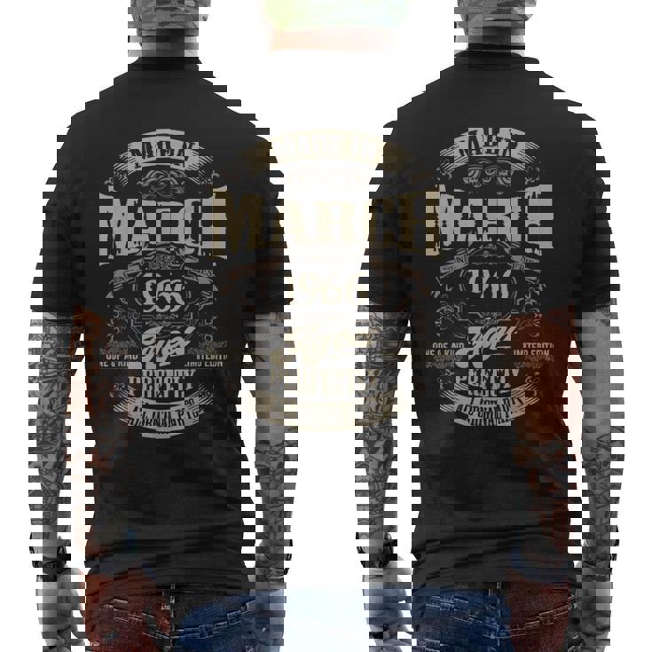 ヴィンテージ還暦伝説 1966年3月 60歳の贈り物 メンズTシャツ バックプリント