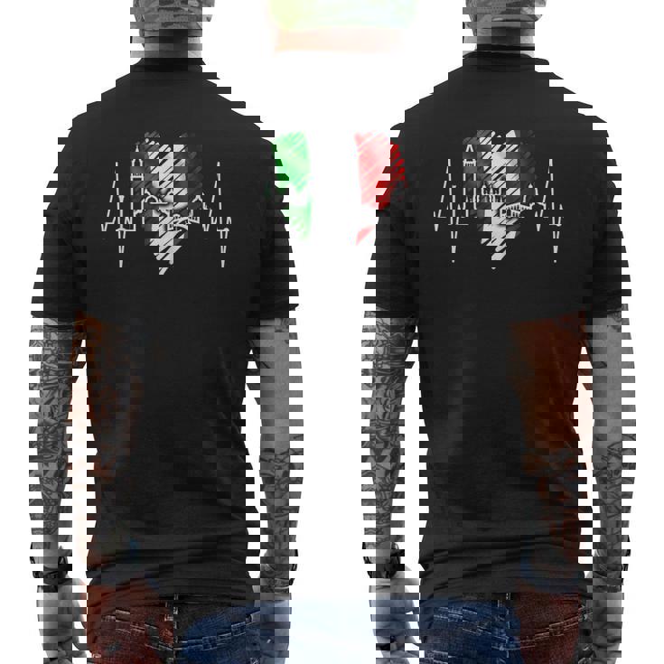 ヴェネツィアのスカイライン ハートビート イタリア ベネチア大好きi Loveeneziaenice メンズTシャツ バックプリント