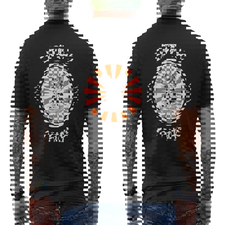 三度の飯より犬が好き パピヨン グッズ おもしろ 面白い ネタ 笑える ことわざ 犬好き 和風 レトロ メンズTシャツ バックプリント