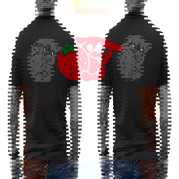 千葉県ご当地キャラいちごバージョン メンズTシャツ バックプリント