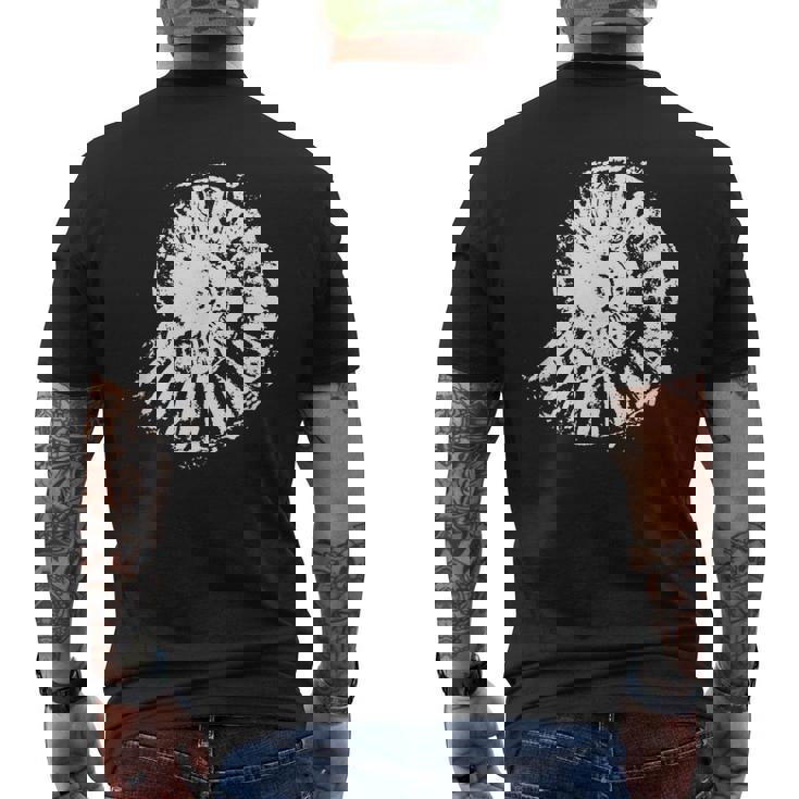 古生物学 アンモナイトプリント、古生物学者 化石アンモナイト メンズTシャツ バックプリント