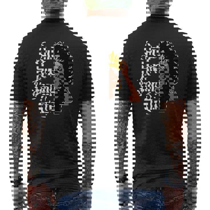 可愛いアフロ黒ギャルメラネティッドソープソウル メンズTシャツ バックプリント