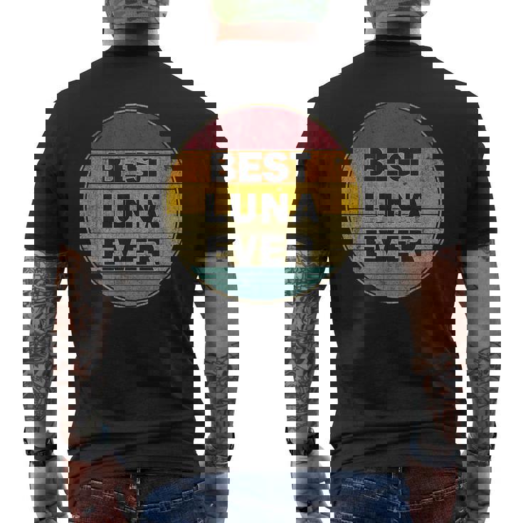 名前入り Luna I Love Luna レトロ ビンテージスタイル メンズTシャツ バックプリント