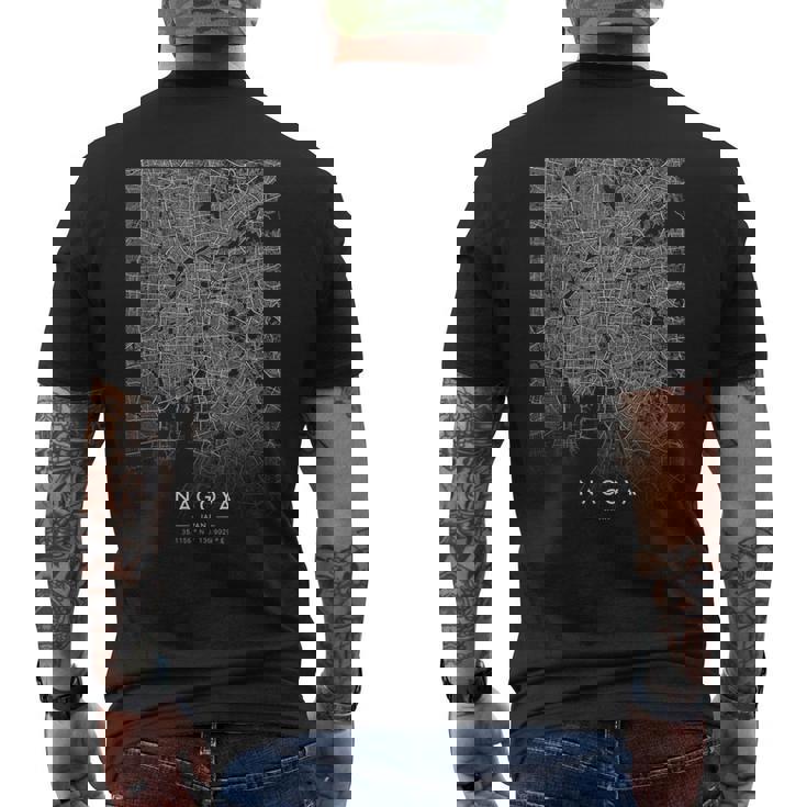 名古屋ジャパン おもしろ街のコーディネイト スカイライン 街地図 メンズTシャツ バックプリント