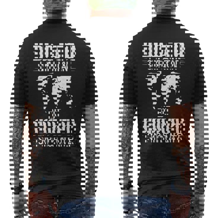 地理教師 地理学者 世界地図 学習史 メンズTシャツ バックプリント