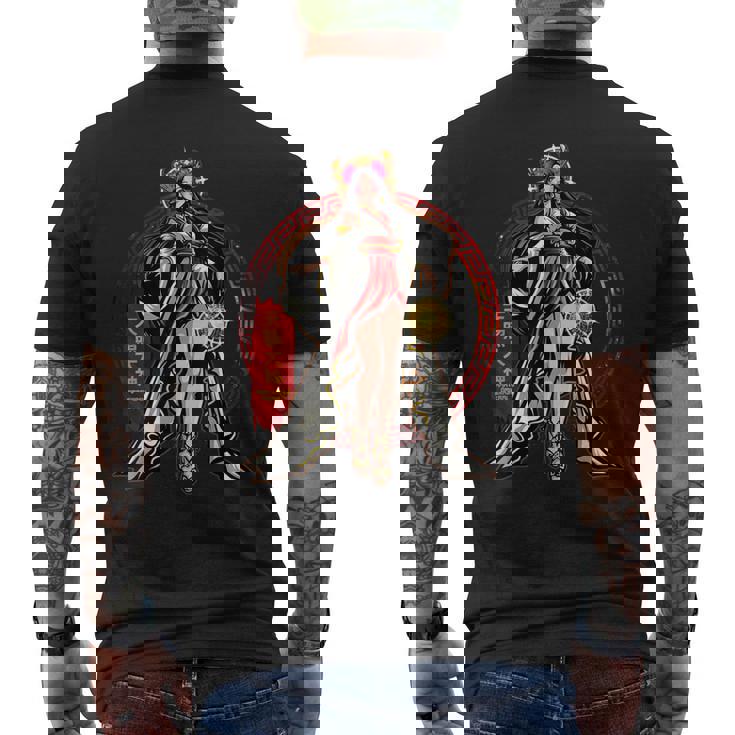 天照大神 太陽 女神 古代日本神話 神 メンズTシャツ バックプリント