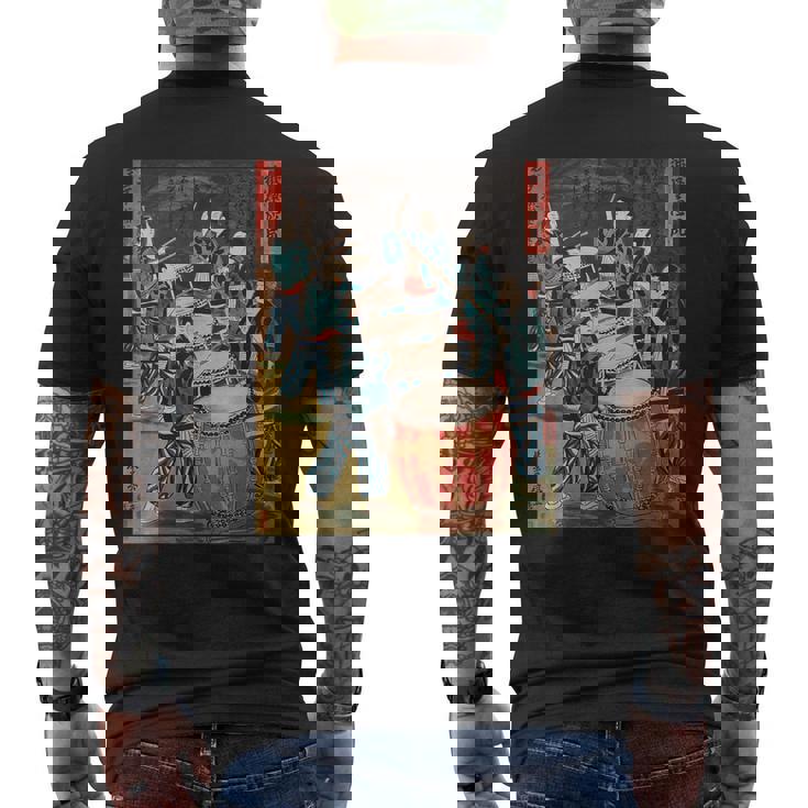 太鼓 太鼓 日本文化 日本 太鼓 音楽 楽器 メンズTシャツ バックプリント