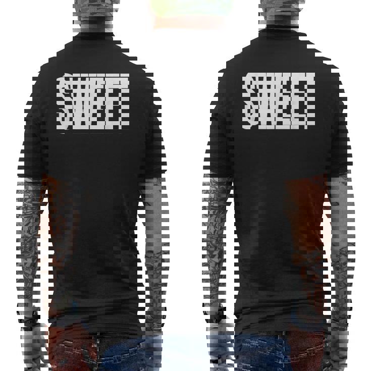 巨大な文字に甘いという言葉を込めて メンズTシャツ バックプリント