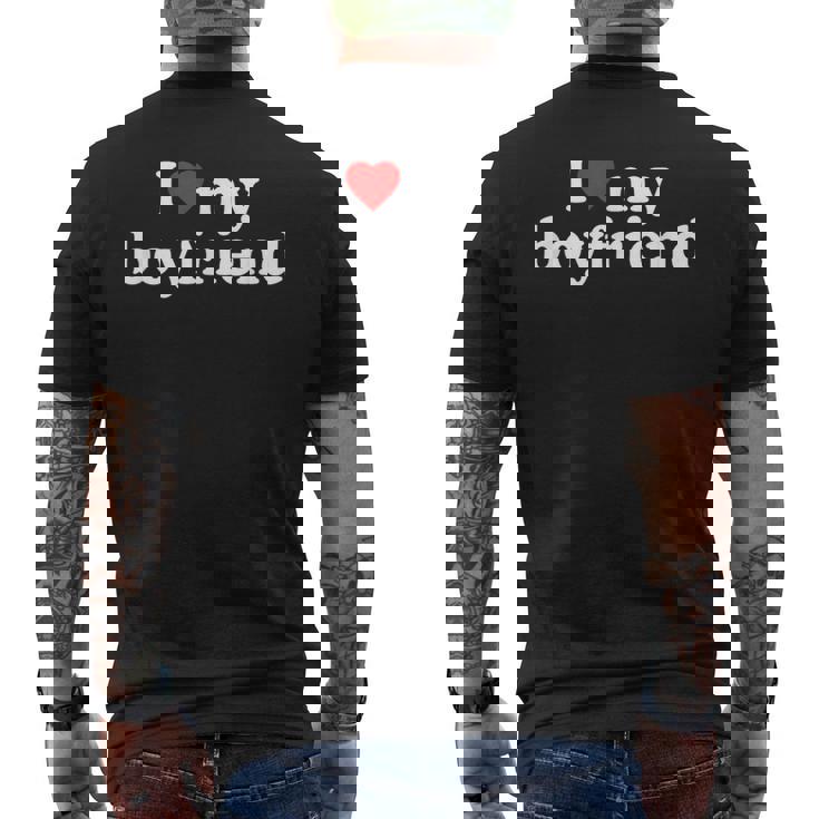 彼氏を愛してる I Love My Boyfriend メンズTシャツ バックプリント
