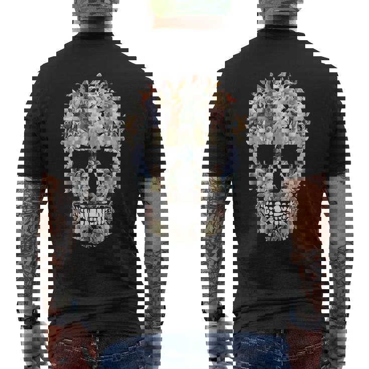 怖い スカル バニー ウサギ ホラー ハロウィン メンズTシャツ バックプリント