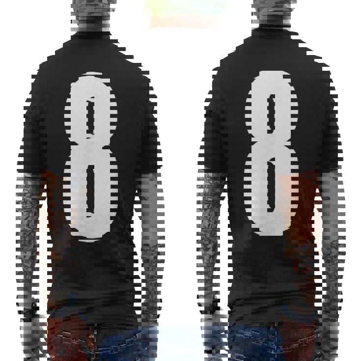 数字 8 数字 8 プレーン 白 数字 メンズTシャツ バックプリント