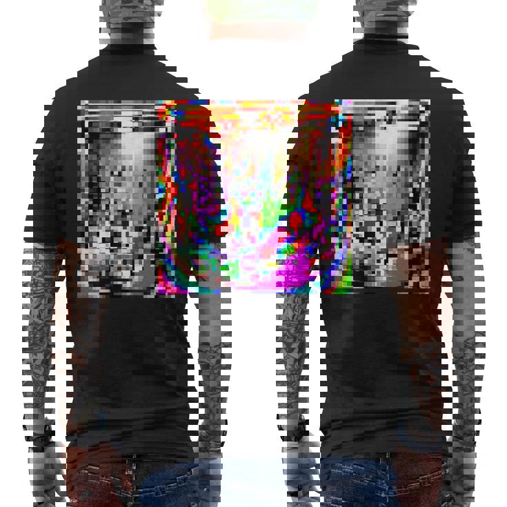 敵対的 アンチフェイシャル認識 カモフラージュ インビジビリティ メンズTシャツ バックプリント