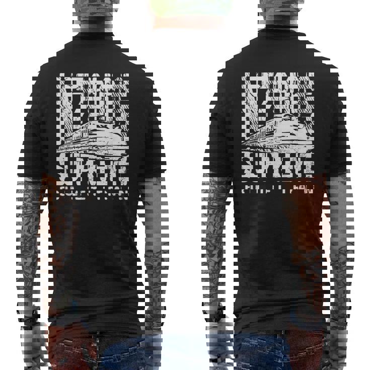 新幹線 新幹線 N700s 日本高速鉄道 メンズTシャツ バックプリント