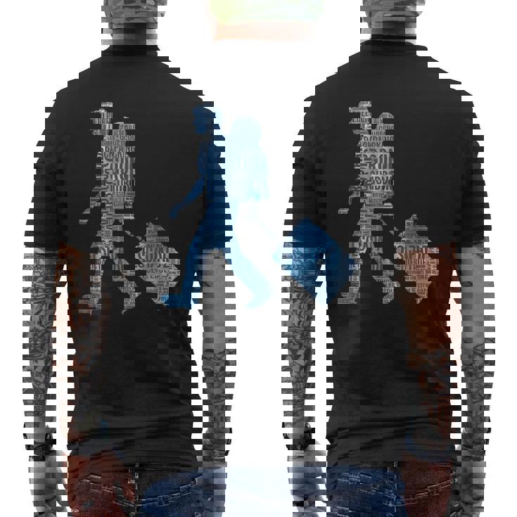 旅への冒険心を抱くシルエットデザイン 世界を巡る旅人たち メンズTシャツ バックプリント