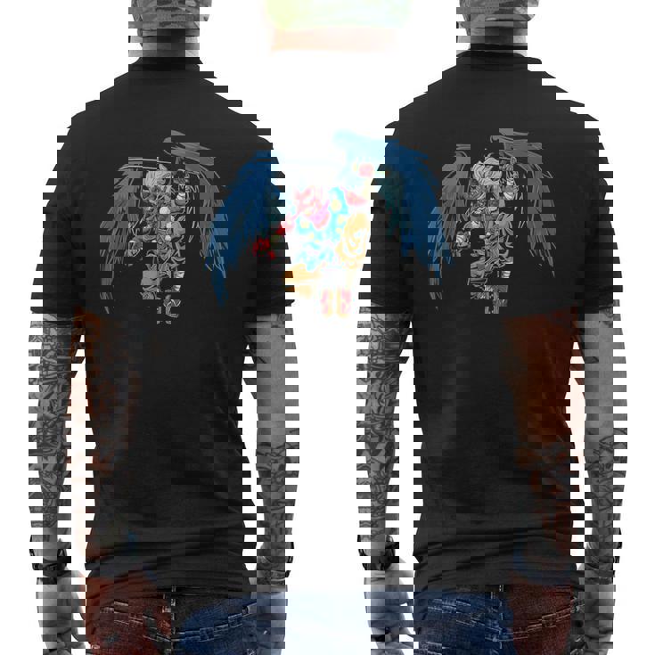 日本妖怪フィギュア天狗 メンズTシャツ バックプリント