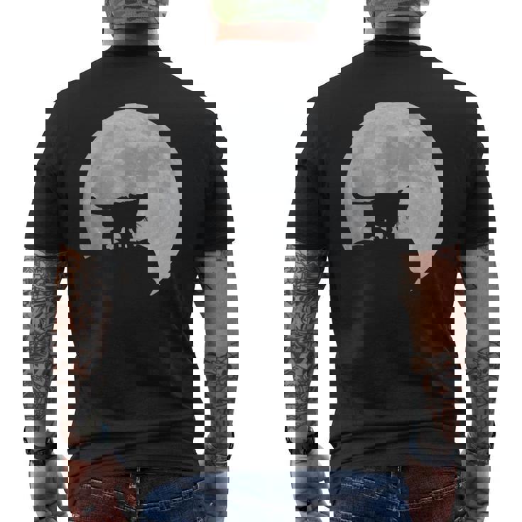 月と猫のシルエット ソマリ猫 メンズTシャツ バックプリント