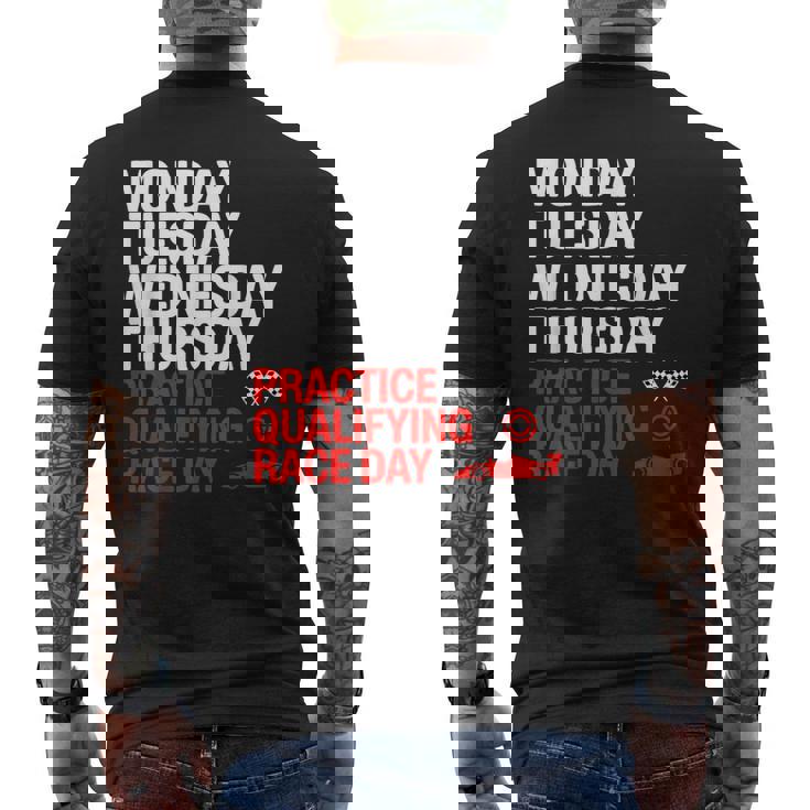 月曜 火曜 水曜 木曜 練習 予選 レース メンズTシャツ バックプリント