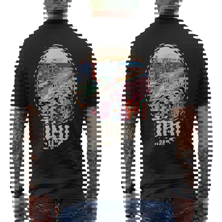 東京 日本 新幹線 さくら 富士山 漢字 お土産 メンズTシャツ バックプリント