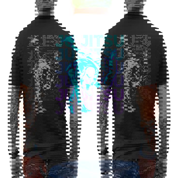 柔術柔術 呪術廻戦 レトロ メンズTシャツ バックプリント