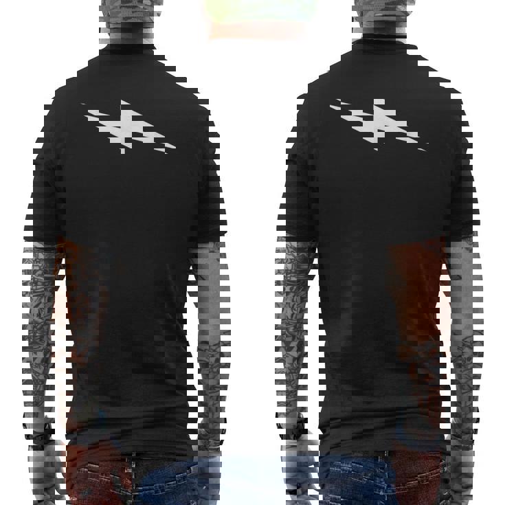 横向きライトニングボルト メンズTシャツ バックプリント