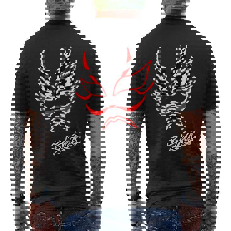歌舞伎 カブキ Kabuki【顔】日本 文化 和柄 面白い メンズTシャツ バックプリント