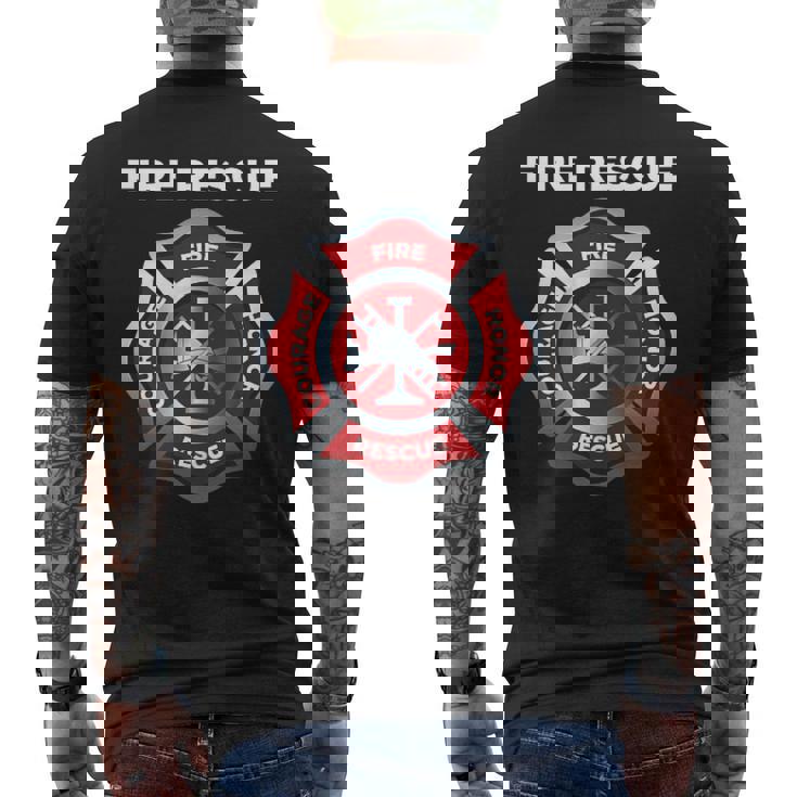 消防士 Ems 消防救助 メンズTシャツ バックプリント