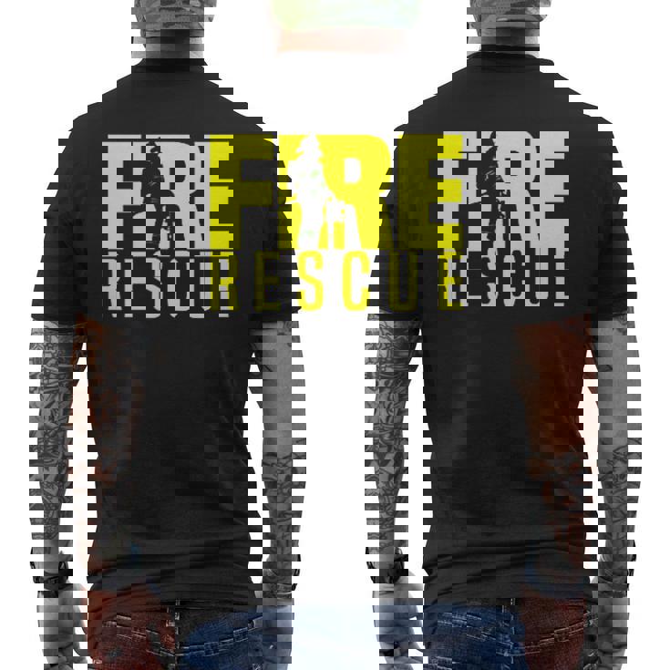 消防救助部 消防士 消防士 制服 メンズTシャツ バックプリント