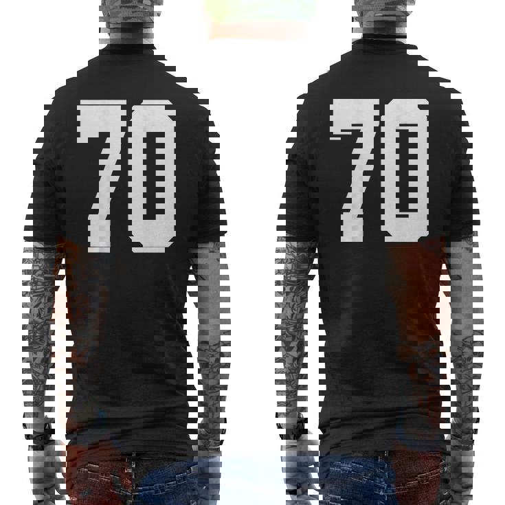 番号70 背面 スポーツチームジャージ番号 メンズTシャツ バックプリント