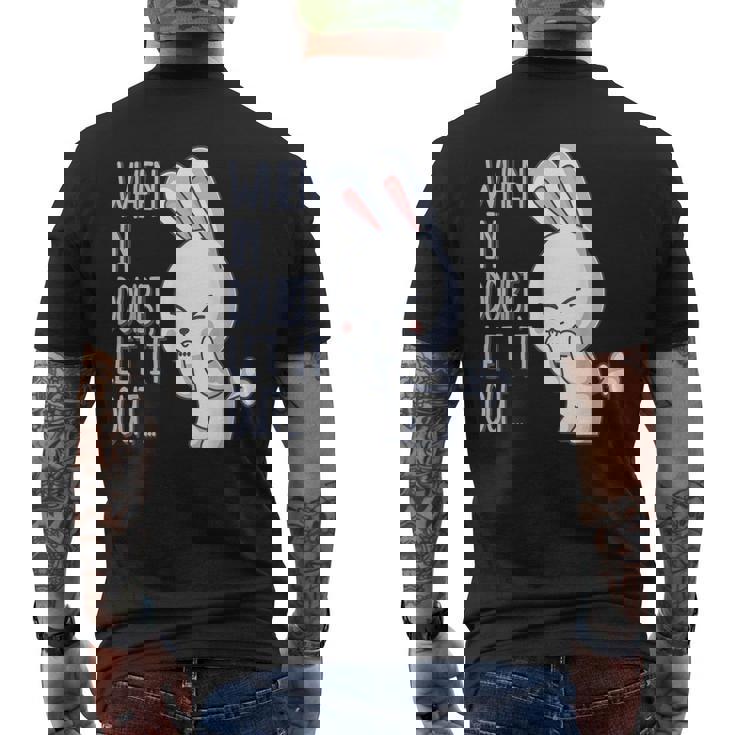 疑わしいとき おなら 出す おもしろい おなら かわいい ウサギ おなら メンズTシャツ バックプリント