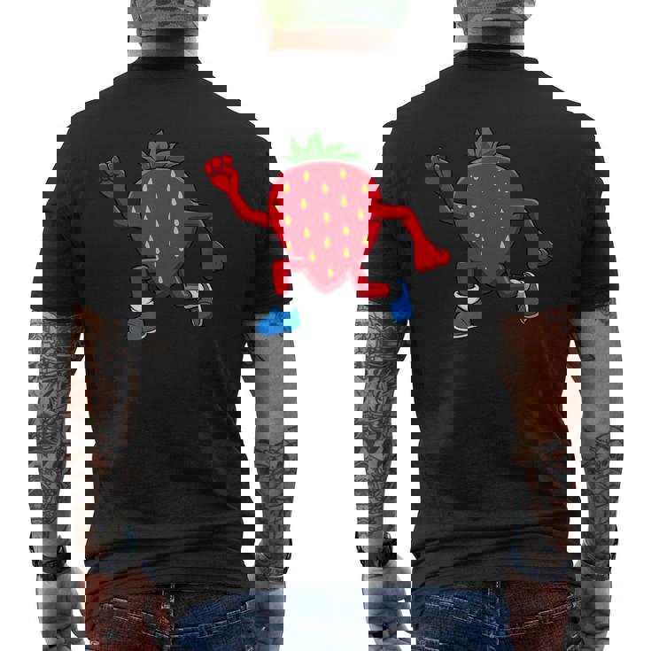 皮肉なイチゴランニングマラソン趣味のランナー メンズTシャツ バックプリント