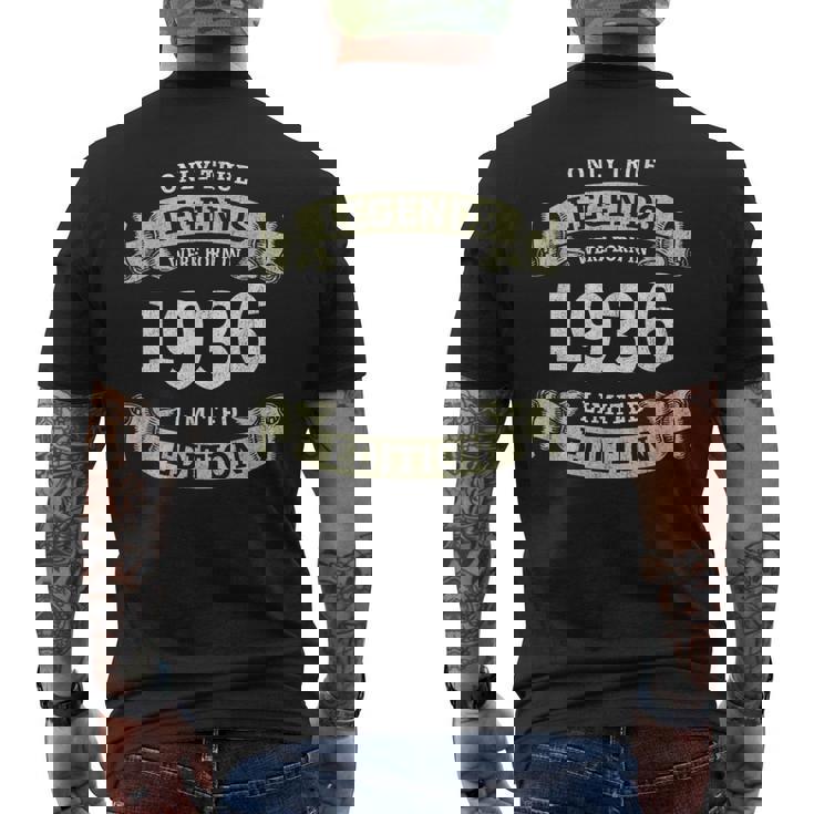 真の伝説は 1936 年に誕生しました ビンテージ 90 周年記念デザイン メンズTシャツ バックプリント