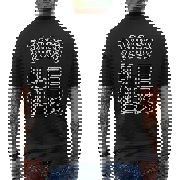 社長 Boss ボス（チームユニフォーム風）【変なデザイン屋さん】文字 面白い ネタ メンズTシャツ バックプリント