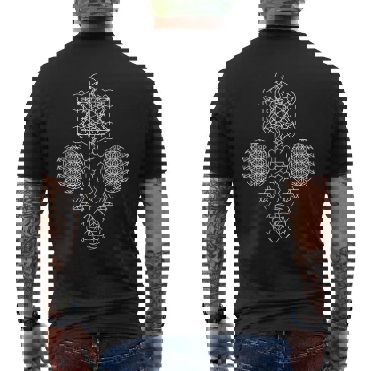 神聖幾何学のグループ メンズTシャツ バックプリント