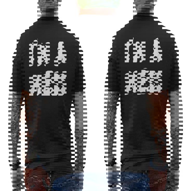 私はめちゃくちゃだ メンズTシャツ バックプリント