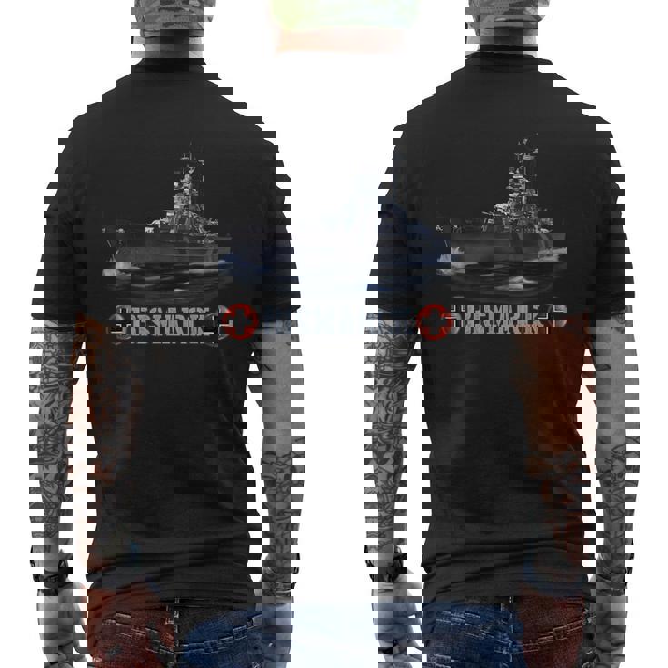 第二次世界大戦のドイツ戦艦ビスマルク メンズTシャツ バックプリント