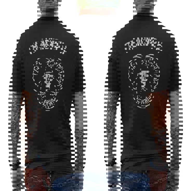 答えは42 ダグラス・アダムスのベン図 メンズTシャツ バックプリント