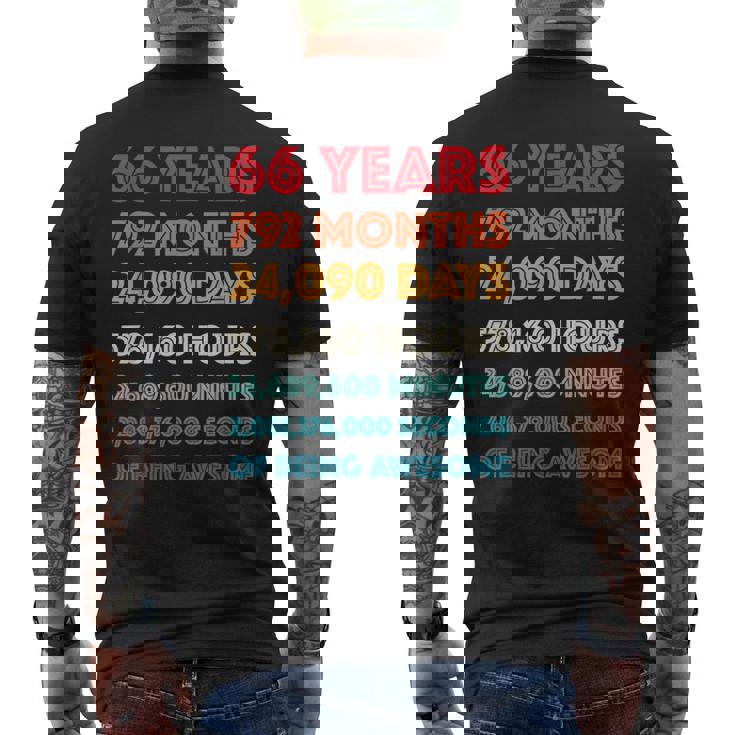 素晴らしい66歳の誕生日プレゼント 面白い レトロ 66歳の誕生日 メンズTシャツ バックプリント
