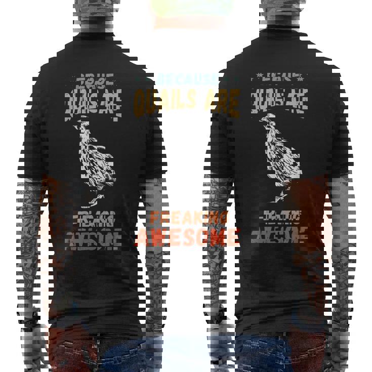 素晴らしいウズラ 鳥 ウズラ 飼育 ボホワイトウズラ好き メンズTシャツ バックプリント