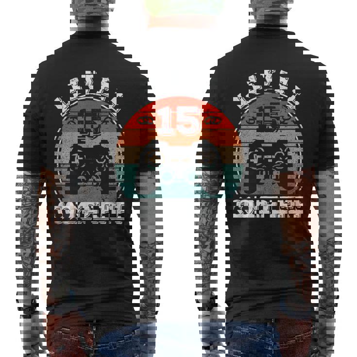 結婚15周年記念 15年目の結婚記念日 結婚15年目 Level 15 Complete メンズTシャツ バックプリント