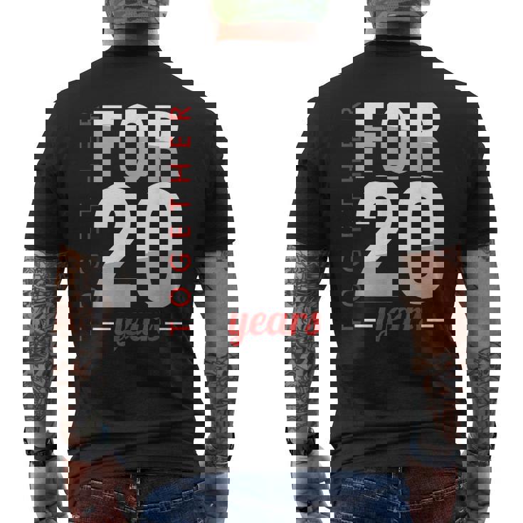 結婚20周年 結婚記念日 磁器 結婚記念日 メンズTシャツ バックプリント